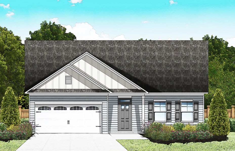 Exterior rendering of this home design in Briarfield, Conway, SC (Image 2). Exterior rendering of this home design in Briarfield, Conway, SC (Image 2).