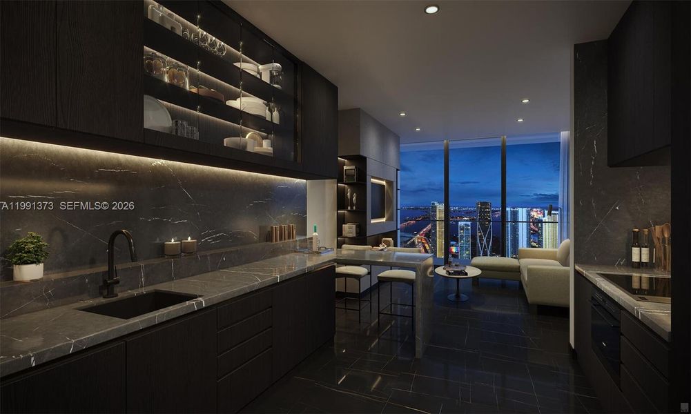 Furnished interior view inside a new home in , Miami (Image 4). Furnished interior view inside a new home in , Miami (Image 4).