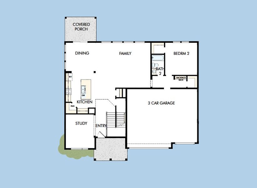 2D floor plan layout for the The Mclauren by David Weekley Homes in The Aurora Highlands Signature Collection, Aurora, CO (Image 3). 2D floor plan layout for the The Mclauren by David Weekley Homes in The Aurora Highlands Signature Collection, Aurora, CO (Image 3).