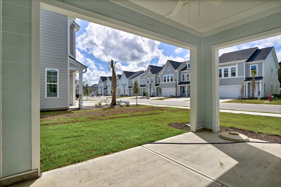 Exterior details and patio area of a home in Grand Park, Leland (Image 2).