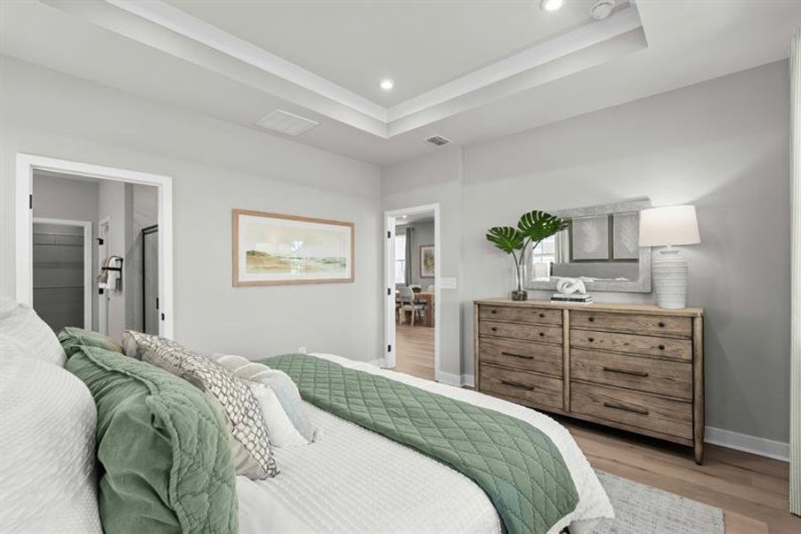 Representative furnished interior of a home built from the Geneva by Ryan Homes in Sea Trail, Sunset Beach (Image 17).