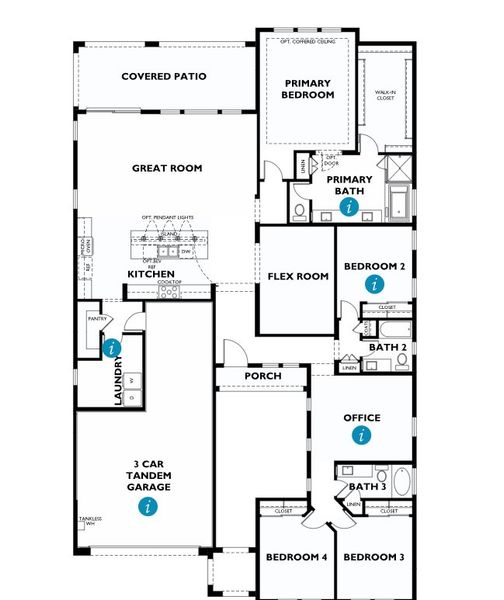 2D floor plan layout of this home in Emblem at Avalon Crossing, Mesa, AZ (Image 4). 2D floor plan layout of this home in Emblem at Avalon Crossing, Mesa, AZ (Image 4).