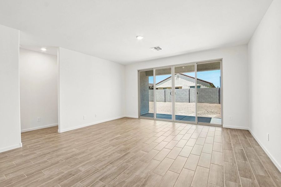 Great  room with upgraded 4 panel slider