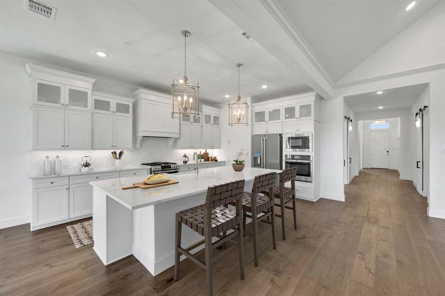 Furnished interior view inside a new home in Kreymer at the Park, Wylie (Image 31).