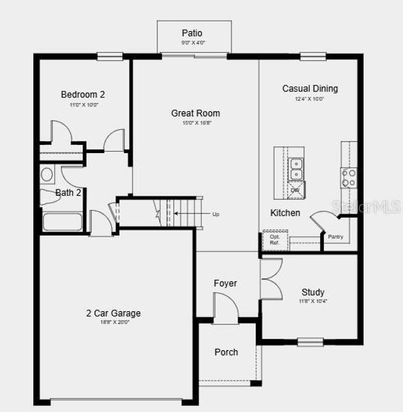 2D floor plan layout of this home in Palm Wind, Hudson, FL (Image 3).
