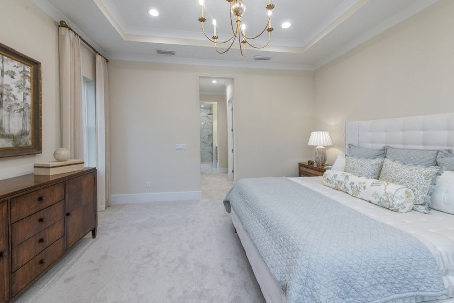 Representative furnished interior of a home built from the Stella II by Riverside Homes in Hidden Creek at SilverLeaf, St. Augustine (Image 49).