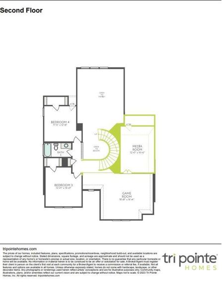 2D floor plan layout of this home in Woodson’s Reserve, Spring, TX (Image 4).