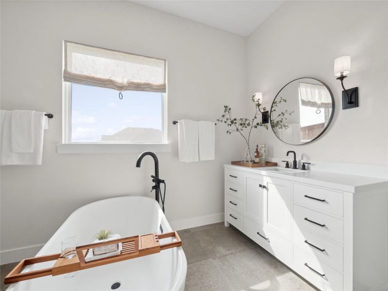 Luxurious primary bath (*Photo not of actual home and used for illustration purposes only.) Luxurious primary bath (*Photo not of actual home and used for illustration purposes only.)