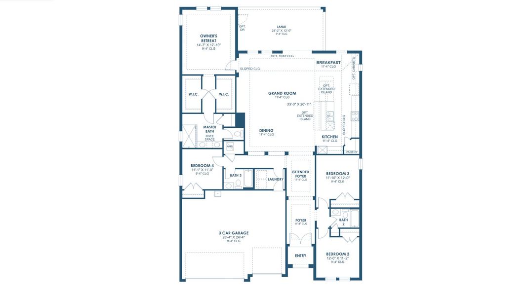 2D floor plan layout for the Bayshore I by Homes by WestBay in Pasadena Woods, Dade City, FL (Image 3).