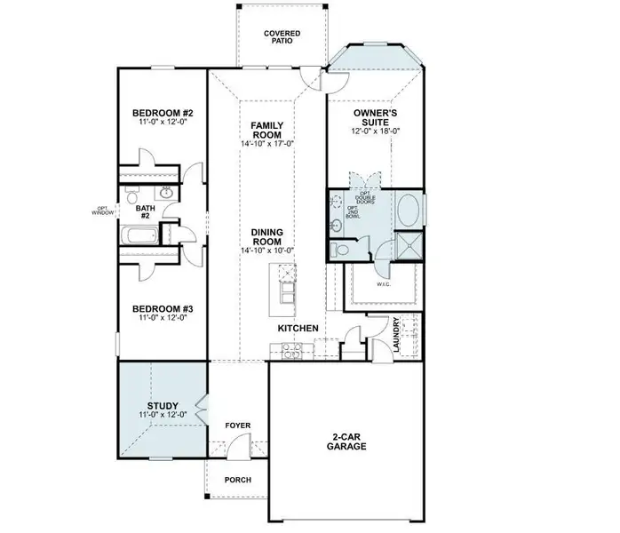 2D floor plan layout of this home in Lago Mar, Santa Fe, TX (Image 4).