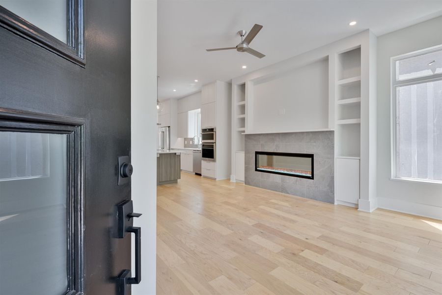 Optional Fireplace with Cabinets