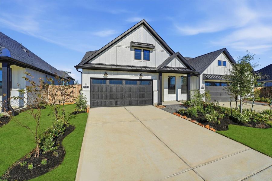 Front exterior of a new home in , Cypress, TX, highlighting curb appeal (Image 18).