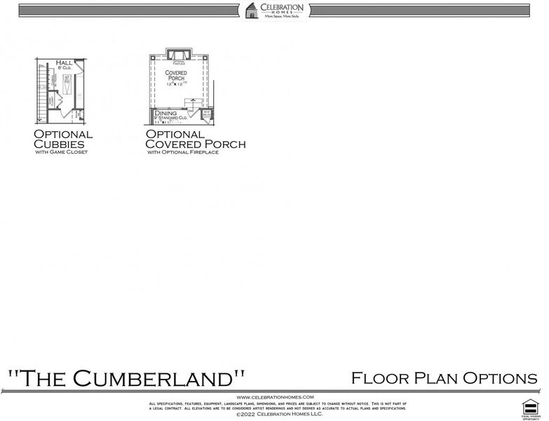 2D floor plan layout for the Cumberland by Celebration Homes in Woodbridge Glen, Lebanon, TN (Image 4).