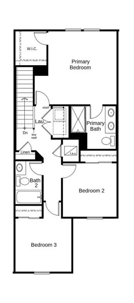 2D floor plan layout of this home in Reserve at Forest Lake Townhomes, Lake Wales, FL (Image 4).