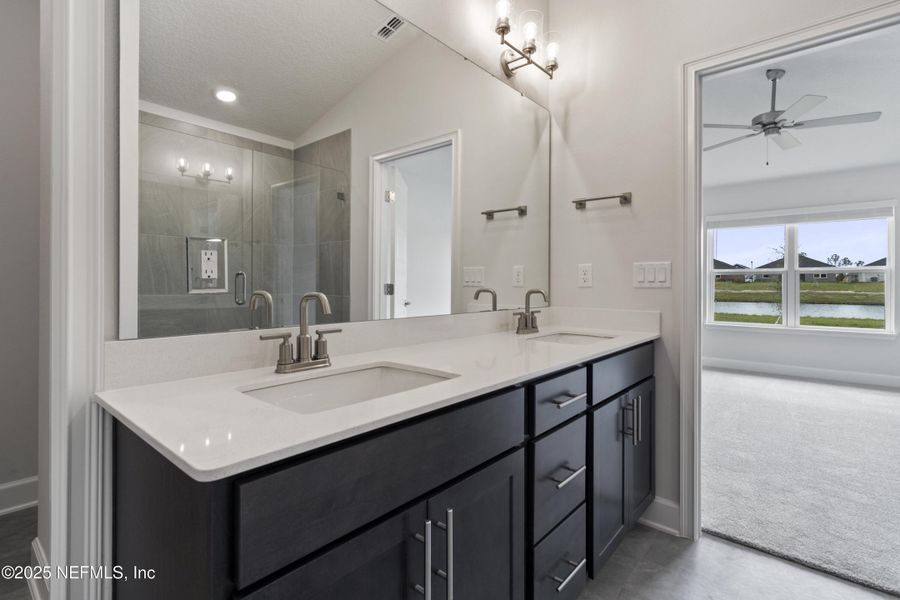 Furnished interior view inside a new home in Shadow Crest at Rolling Hills, Green Cove Springs (Image 6). Furnished interior view inside a new home in Shadow Crest at Rolling Hills, Green Cove Springs (Image 6).