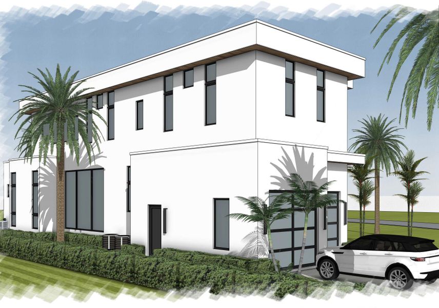 Exterior rendering of this home design in , Lantana, FL (Image 1).