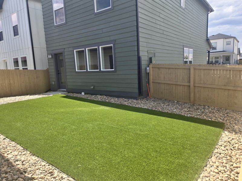 Exterior details and patio area of a home in Prairie Song, Windsor (Image 28). Exterior details and patio area of a home in Prairie Song, Windsor (Image 28).