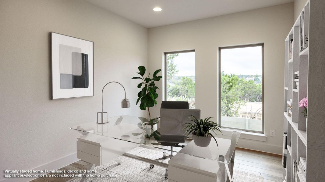 Furnished interior view inside a new home in Wolf Ranch 51', Georgetown (Image 9). Furnished interior view inside a new home in Wolf Ranch 51', Georgetown (Image 9).