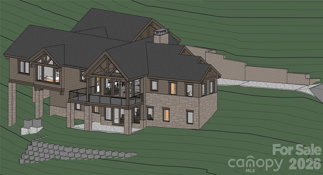 Exterior rendering of this home design in , Laurel Park, NC (Image 5). Exterior rendering of this home design in , Laurel Park, NC (Image 5).