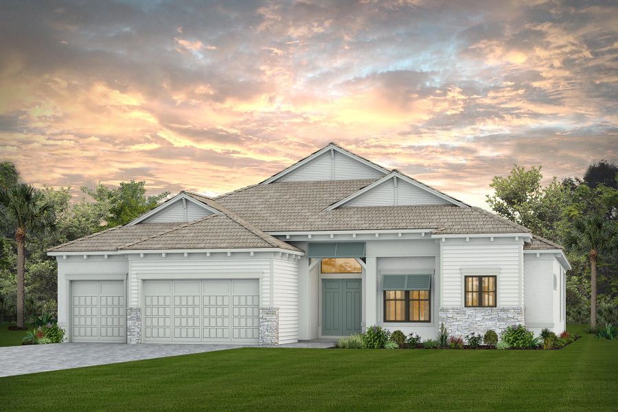 Representative exterior photo of a completed home built from the Oakley by DiVosta in Canter, Wellington, FL (Image 2). Representative exterior photo of a completed home built from the Oakley by DiVosta in Canter, Wellington, FL (Image 2).
