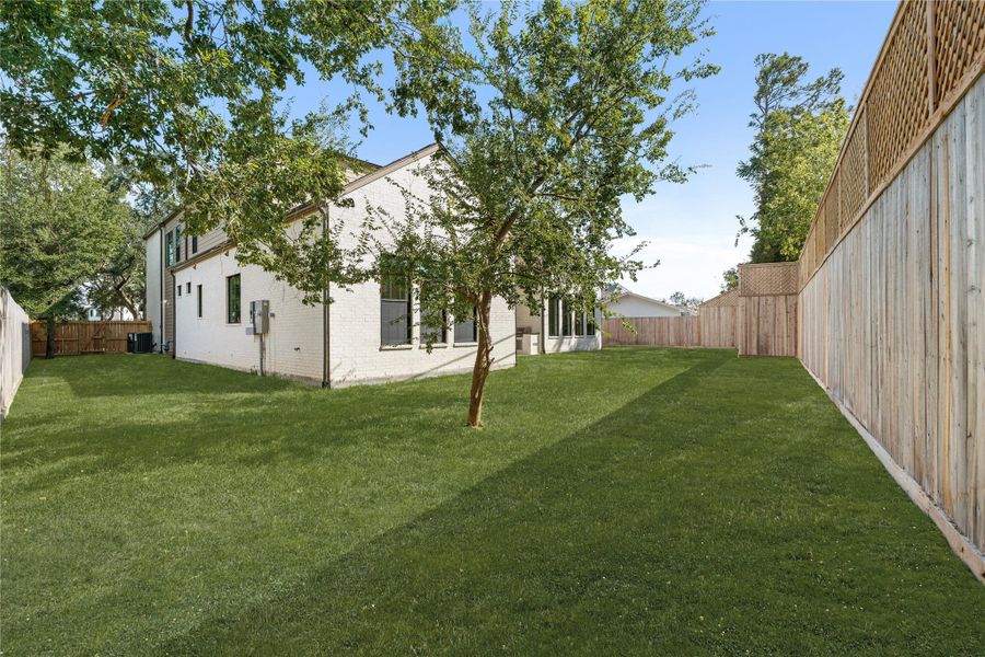 The new addition of privacy lattice and the lengthening of the fence along with ample space to side yard on both sides of the home gives a blank canvas to an outdoor oasis. The new addition of privacy lattice and the lengthening of the fence along with ample space to side yard on both sides of the home gives a blank canvas to an outdoor oasis.