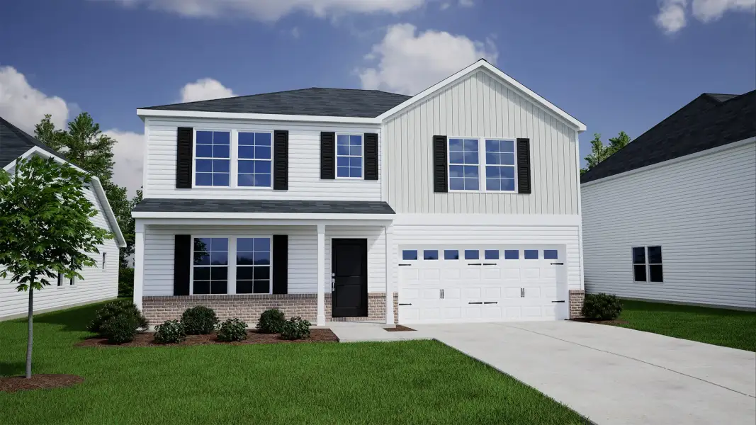 Representative exterior photo of a completed home built from the Turner - Genesis Value Collection by Mungo Homes in Fairfield Place East and West, Chesnee, SC (Image 15). Representative exterior photo of a completed home built from the Turner - Genesis Value Collection by Mungo Homes in Fairfield Place East and West, Chesnee, SC (Image 15).