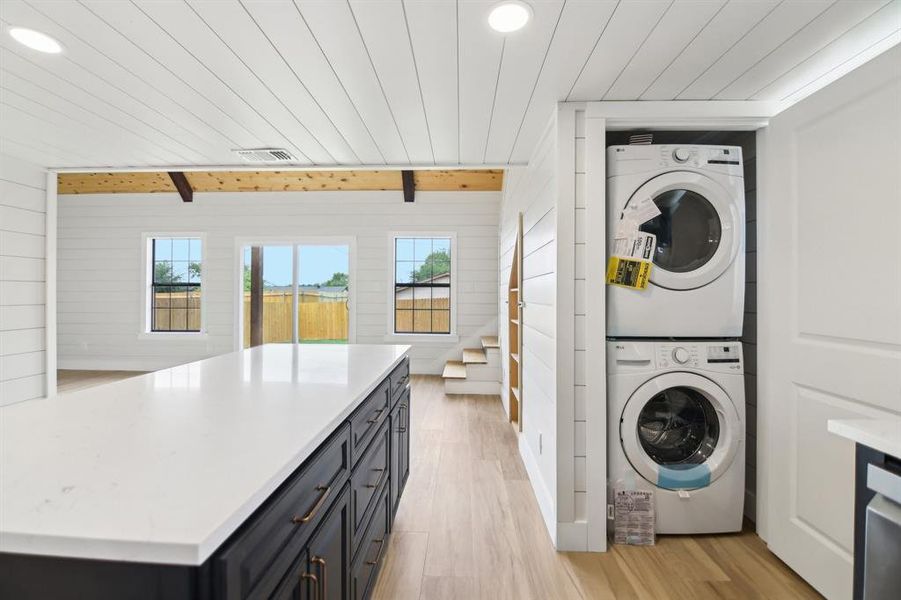 Stackable utility just off the kitchen