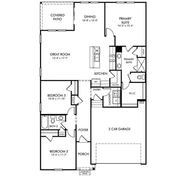2D floor plan layout of this home in River Glen, Angier, NC (Image 3).
