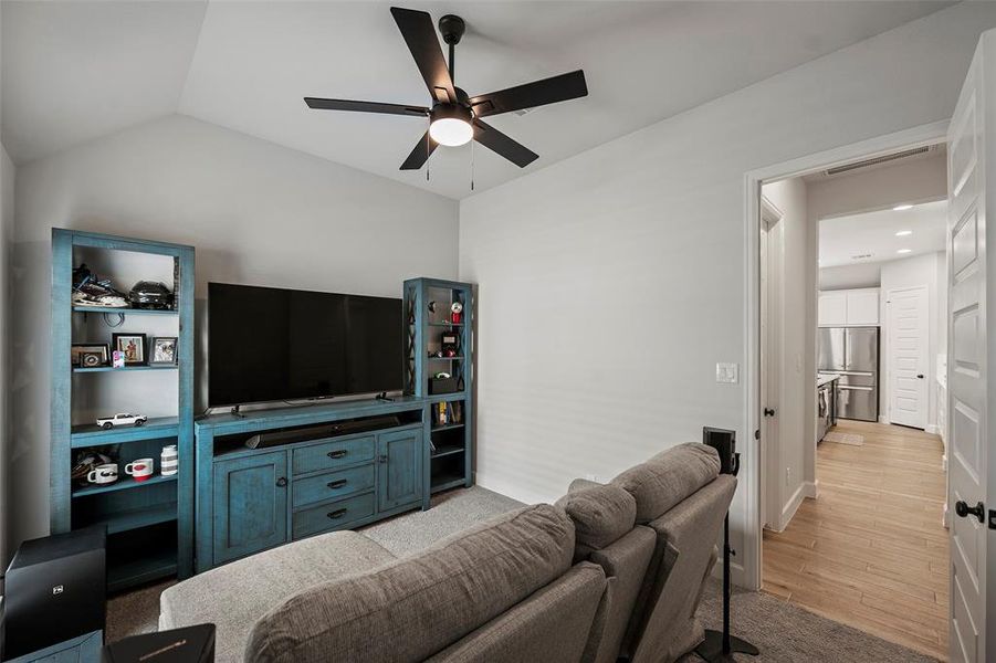 Third bedroom that is currently being used as a media room