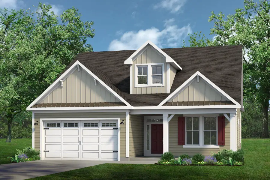 Representative exterior photo of a completed home built from the The Beech by Chesapeake Homes in Waterbridge, Myrtle Beach, SC (Image 2). Representative exterior photo of a completed home built from the The Beech by Chesapeake Homes in Waterbridge, Myrtle Beach, SC (Image 2).