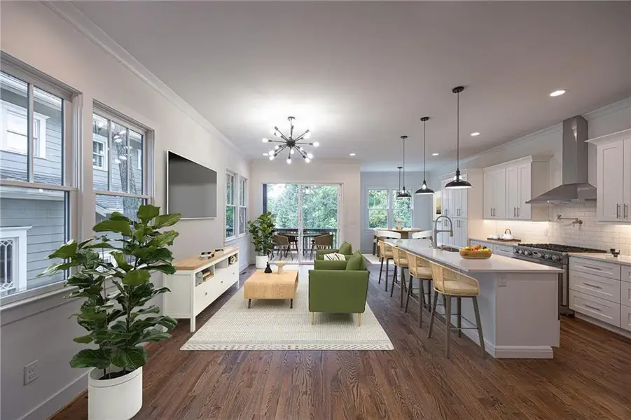 Furnished interior view inside a new home in , Atlanta (Image 2).