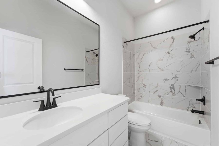 Furnished interior view inside a new home in Bridgeland 50′, Cypress (Image 15).