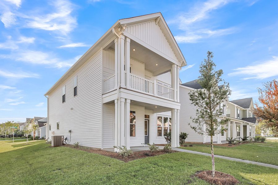 Exterior details and patio area of a home in Six Oaks, Summerville (Image 3).