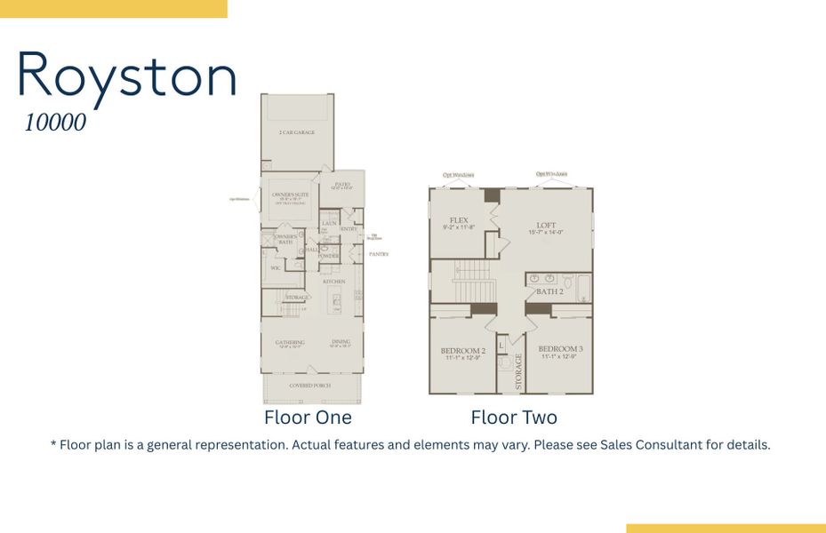 2D floor plan layout of this home in Riverlights, Wilmington, NC (Image 3).