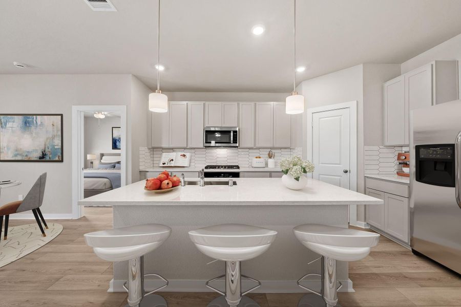 Furnished interior view inside a new home in Windrose Green 50', Angleton (Image 6).