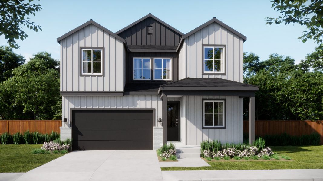 Representative exterior photo of a completed home built from the Whistler by Trumark Homes in Trumark Homes at Tanterra, Parker, CO (Image 21).