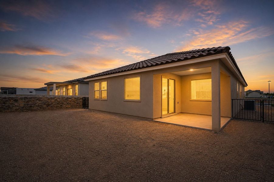 Exterior details and patio area of a home in Paseos Del Este, El Paso (Image 37).