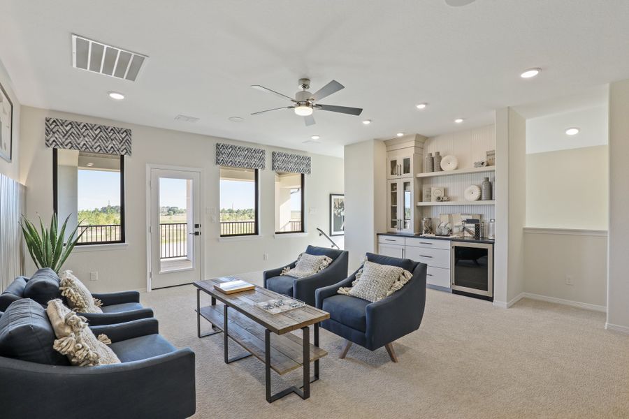 Furnished interior view inside a new home in Bridgeland 45', 50', 70', Cypress (Image 18).