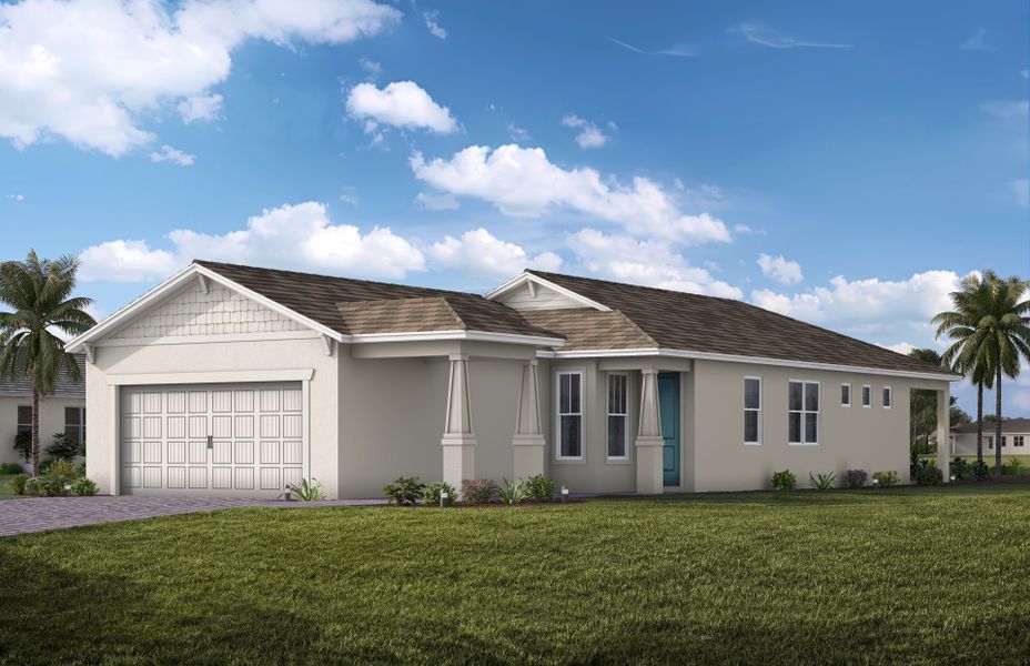 Representative exterior photo of a completed home built from the Flagstone by Pulte Homes in SeaFlower, Bradenton, FL (Image 15). Representative exterior photo of a completed home built from the Flagstone by Pulte Homes in SeaFlower, Bradenton, FL (Image 15).