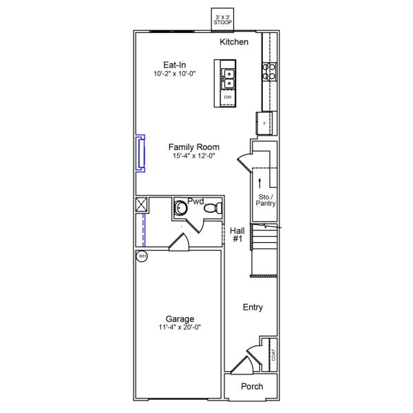 2D floor plan layout of this home in Sloan Station, Charlotte, NC (Image 2).