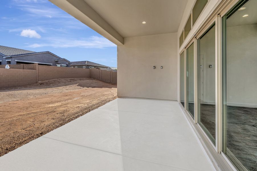 Exterior details and patio area of a home in The Ridge at Victory, Buckeye (Image 4).