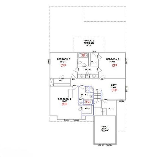 2D floor plan layout of this home in Ivey Farms - The Vintage Collection, Farragut, TN (Image 3).