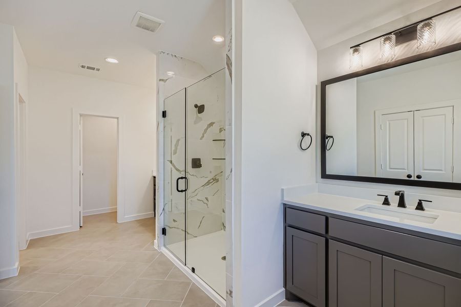 Furnished interior view inside a new home in Castle Hills Northpointe - Townhomes, Lewisville (Image 12).