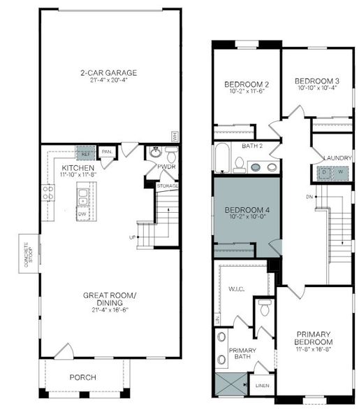 2D floor plan layout of this home in Ironwood Villages at North Creek, Queen Creek, AZ (Image 5).