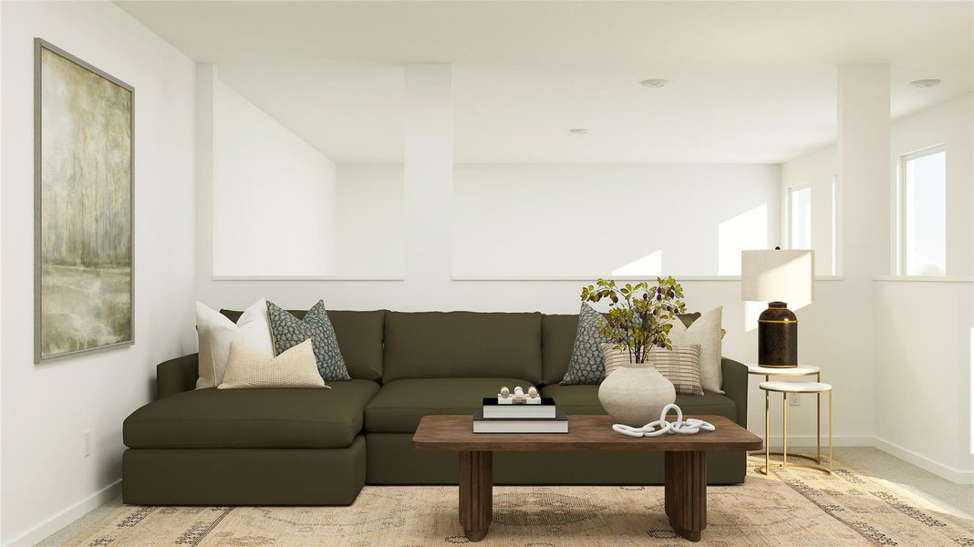 Furnished interior view inside a new home in Meadowlark Preserve: Lonestar Collection, Pflugerville (Image 16). Furnished interior view inside a new home in Meadowlark Preserve: Lonestar Collection, Pflugerville (Image 16).