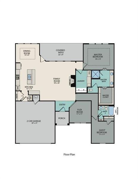 2D floor plan layout of this home in Ladera Little Elm, Little Elm, TX (Image 5).