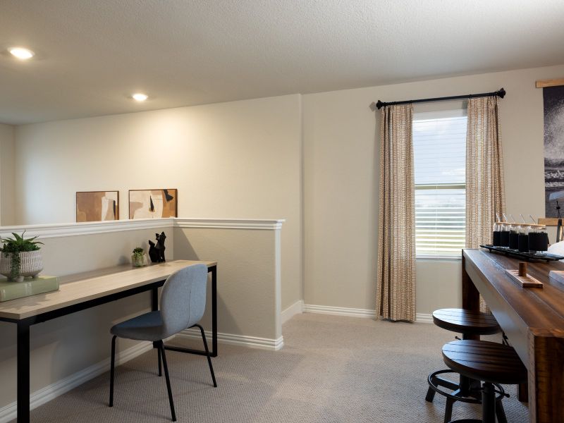 Use the flex space as a home office or a game room Use the flex space as a home office or a game room