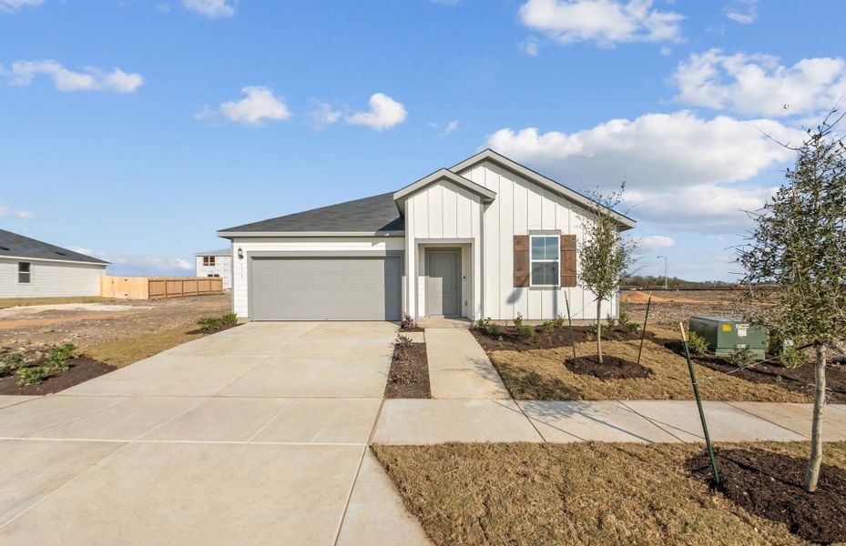 Front exterior of a new home in Alto, San Marcos, TX, highlighting curb appeal (Image 17).
