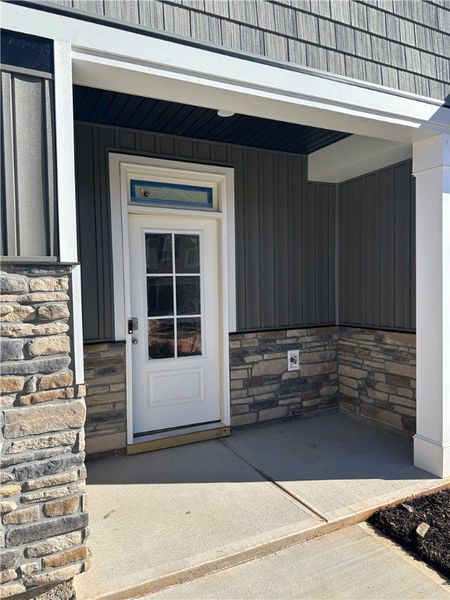 Exterior details and patio area of a home in Meece Townhomes, Easley (Image 2). Exterior details and patio area of a home in Meece Townhomes, Easley (Image 2).