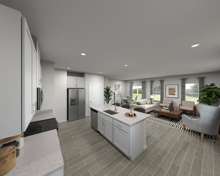 Furnished interior view inside a new home in The District at Oakleaf - The Grove, Middleburg (Image 4).